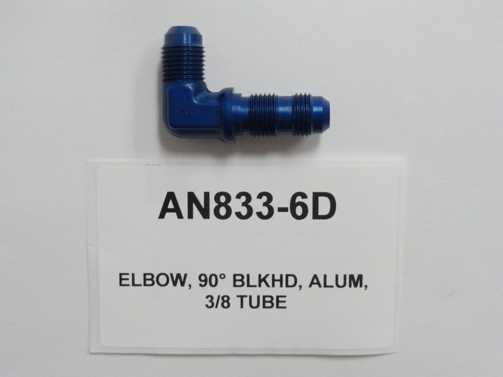 90° Aluminum Elbow, 1/4 Tube x 1/4 NPT AN822-4-4D - Advanced Aero ...